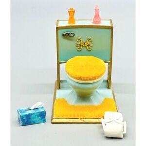 Ideal Petite Princess Dollhouse Toilet Vintage 1960s Toilet Paper Tissues
